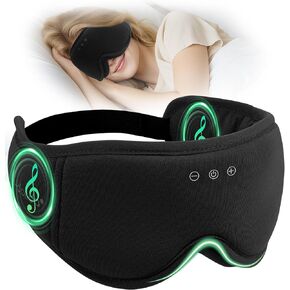 Sleep Mask with Headphones Bluetooth 5.4, LC-dolida Wireless Music Eye Mask for Sleeping Headphones with Soft Bamboo Cotton Cooling Breathable,Ultra-Thin Stereo Speaker for Side Sleepers - Ash Blue in Kuwait