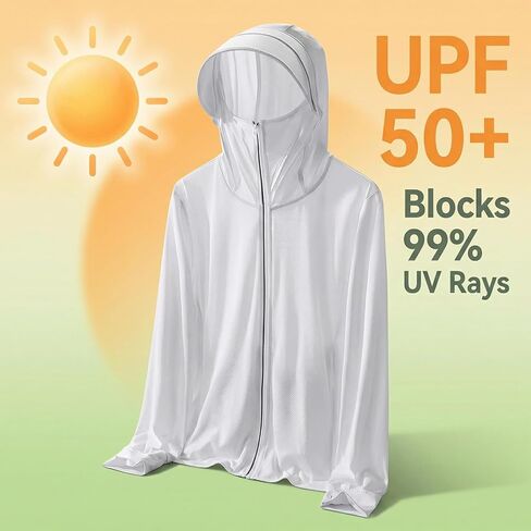 Women’s UPF 50+ Sun Protective Jacket – Lightweight Full-Zip Long Sleeve Hoodie for UV Protection in Kuwait