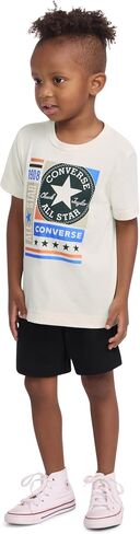طقم ملابس مكون من قطعتين من تي شيرت برسوم جرافيك وسروال قصير من الصوف للأولاد من Converse in Kuwait
