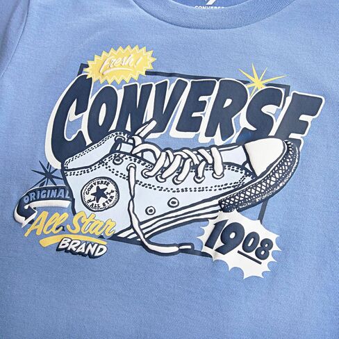 طقم ملابس مكون من قطعتين من تي شيرت برسوم جرافيك وسروال قصير من الصوف للأولاد من Converse in Kuwait