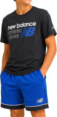 New Balance Boys Short Sets - 2 Piece Active Performance Athletic Shirt and Kids Basketball Gym Shorts for Boys (8-12) in Saudi Arabia