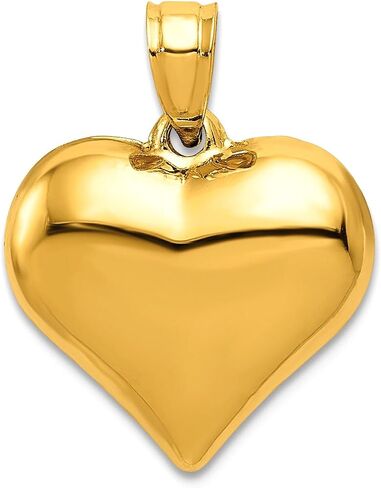 Jewelry Affairs Real 14k Yellow Gold Polished 3-D Puffed Heart Pendant Charm,21mm x 15mm in Kuwait