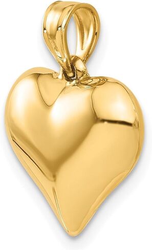 Jewelry Affairs Real 14k Yellow Gold Polished 3-D Puffed Heart Pendant Charm,21mm x 15mm in Kuwait