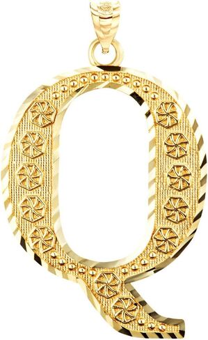Personalized 14k Yellow Gold Initial Letters A-Z Charm Pendant in Kuwait