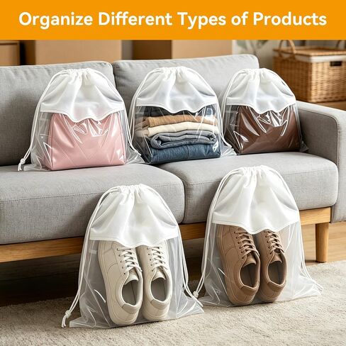 12 Pieces Dust Bags for Handbags White Non-Woven Drawstring Bags Breathable Cloth Purse Storage Dustproof Storage Bags with Drawstring for Handbags,Purses,Shoes,and Travel Organizing in Kuwait