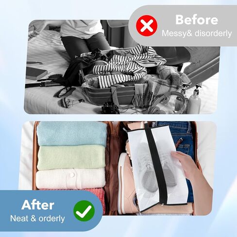 Shoe Travel Bags for Luggage, 4 Pack Waterproof Portable Travel Shoe Bags with Zipper and Handle for Organizer, Reusable Shoes Bag for Gym for Men Women in Kuwait