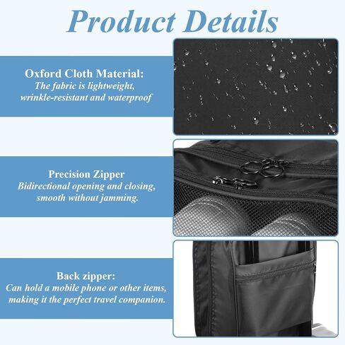 4 Pack Shoe Bags for Travel Holds 3 Pair of Shoes, Portable Shoes Storage Bag Organizer with Handle, Travel Luggage Shoe Organizer for Women Men Teenager Daily Use Storage Pouch (Black) in Saudi Arabia