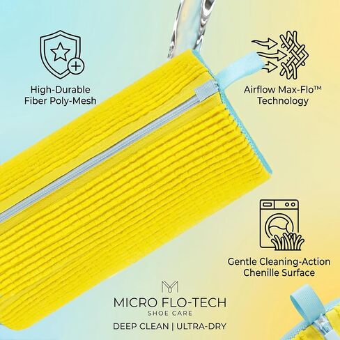 Shoe Washing Machine Bag (Yellow, 14.8 × 7.4 Inches) – Durable Polyester Mesh Sneaker Laundry Bag, Protects Shoes in Washer & Dryer, Reusable Shoe Cleaner Bag. in Kuwait