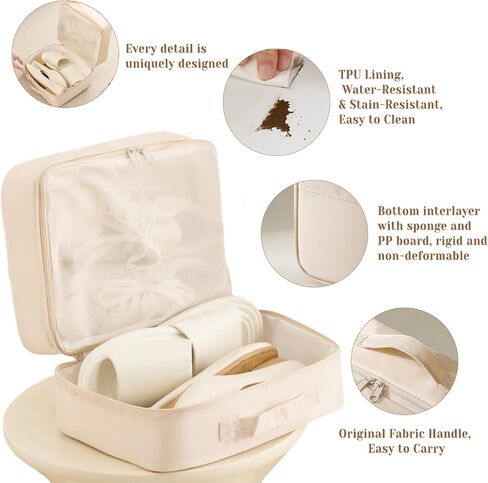Shoe Bags for Travel, Travel Shoe Bag with Double Layer Storage - Fits 3-4 Pairs,Attaches to Luggage in Saudi Arabia