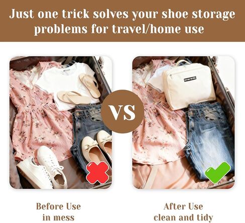 Shoe Bags for Travel, Travel Shoe Bag with Double Layer Storage - Fits 3-4 Pairs,Attaches to Luggage in Saudi Arabia