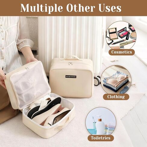 Shoe Bags for Travel, Travel Shoe Bag with Double Layer Storage - Fits 3-4 Pairs,Attaches to Luggage in Saudi Arabia
