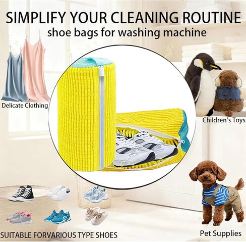 shoe washing machine bag: 2PCS Reusable Protective laundry shoe bag with Lock Zipper for All Sneakers Sports Shoes, Washer Dryer Safe for Family Use in Kuwait
