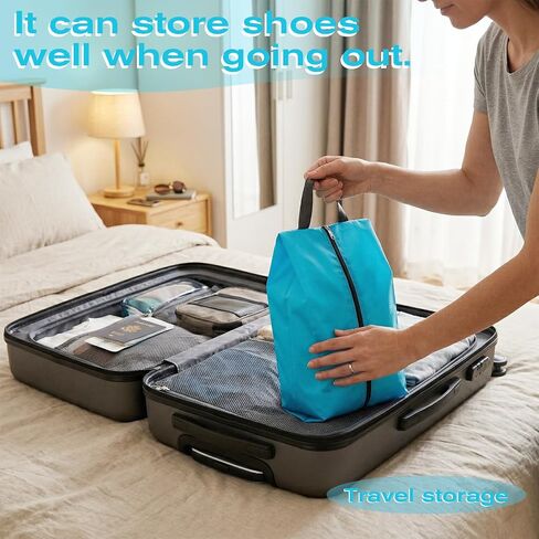 4 Pcs Shoe Bags for Travel, Travel Shoes Organizer with Zipper Golf Shoe Bag Reusable Water-proof Shoes Bag Portable Traveling Essentials in Kuwait