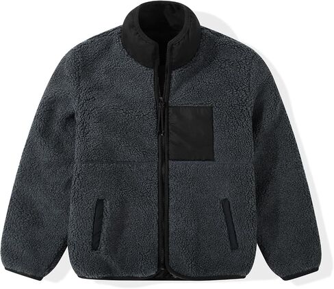 SNOW DREAMS Kid FLeece Jacket Boys Jacket Sherpa Full-Zip Jacket Warm Winter Coat in Saudi Arabia