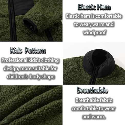SNOW DREAMS Kid FLeece Jacket Boys Jacket Sherpa Full-Zip Jacket Warm Winter Coat in Saudi Arabia