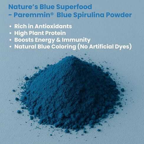 Blue Spirulina Powder (Phycocyanin Extract) - 30g/1.05oz 100% Pure Vegan Protein from Algae, No Fishy Smell, Natural Food Coloring for Beverages, Baking, and Breakfast Bowl (1.05oz (30g)) in Kuwait