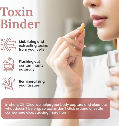 CitriCleanse Toxin Binder Supplement, Supports Heavy Metal Detox, Energy, & Overall Wellness, with Cilantro Extract, Grapefruit Pectin, & Fulvic Acid, Gluten Free, Vegan, Non GMO, 120 Ct in Saudi Arabia