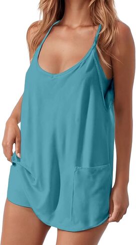 Women Athletic Dress Built in Shorts Summer Tennis Workout Active Sports Mini Romper Dress Travel Vacation Clothes in Saudi Arabia