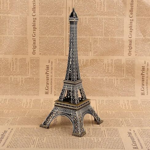 ZPSHYD Paris Eiffel Tower Model Eiffel Tower Metallic Statue Eiffel Tower Figurine for Souvenirs Vintage Alloy Model Desktop Decor Ornament Bronze (25cm/10inch) in Saudi Arabia