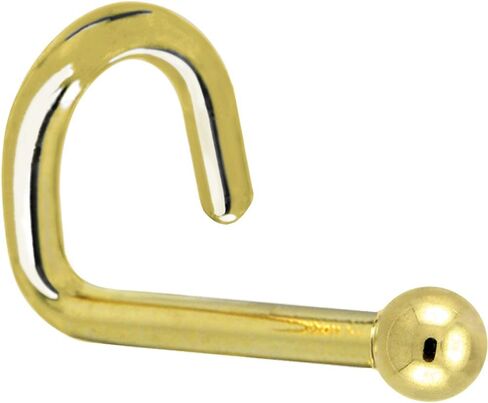 Solid 14KT Yellow Gold 1.5mm Ball Nose Ring in Kuwait