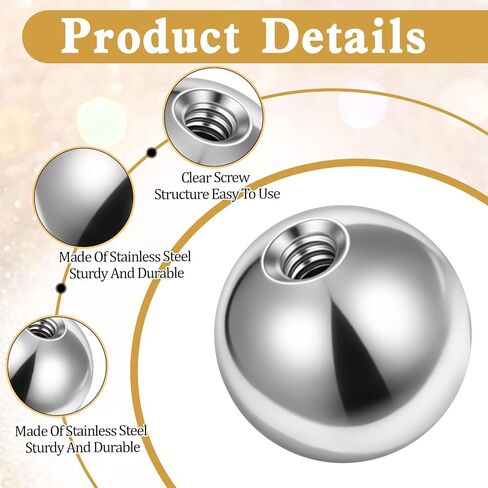 120Pcs Replacement Piercing Changing Balls and Spikes 16G Externally Threaded Piercing Balls 3/4/5mm Stainless Steel Ball for Septum Lip Labret Medusa Eyebros Tragus Helix Conch in Kuwait