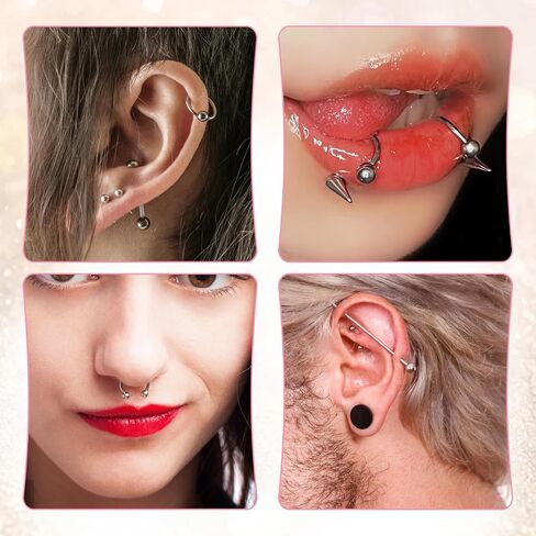 120Pcs Replacement Piercing Changing Balls and Spikes 16G Externally Threaded Piercing Balls 3/4/5mm Stainless Steel Ball for Septum Lip Labret Medusa Eyebros Tragus Helix Conch in Kuwait