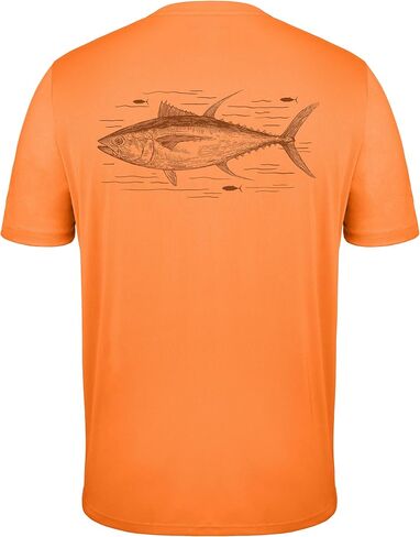Men's Sun Shirts Short Sleeve, UPF 50+ UV Protection Fishing T-Shirt, Quick Dry Graphic Rash Guard Tee for Swim Surf in Kuwait
