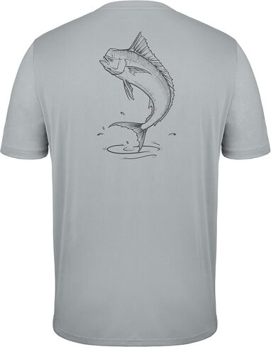 Men's Sun Shirts Short Sleeve, UPF 50+ UV Protection Fishing T-Shirt, Quick Dry Graphic Rash Guard Tee for Swim Surf in Saudi Arabia
