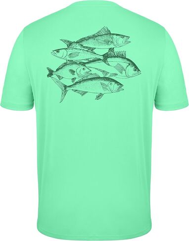 Men's Sun Shirts Short Sleeve, UPF 50+ UV Protection Fishing T-Shirt, Quick Dry Graphic Rash Guard Tee for Swim Surf in Saudi Arabia