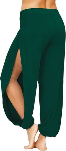Women Summer Harem High Split Hem Leg Silt Pants Flowy Yoga Pant for Women Casual Beach Hippie Dance Pants in Saudi Arabia