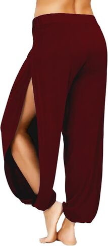 Women Summer Harem High Split Hem Leg Silt Pants Flowy Yoga Pant for Women Casual Beach Hippie Dance Pants in Saudi Arabia