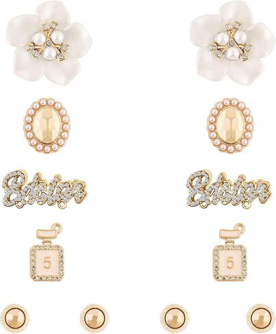 Bling Croc Shoe Charms for Women,Pearl,Butterfly,Flower & Chain Decorations Charms,Cute Shoe Decoration for Adults,Birthday Party Valentines Day Gifts in Saudi Arabia