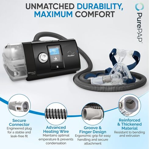 CPAP Tube Kit for Airsense 10-40 CPAP Filters and 6 Foot Heated CPAP Tube, Compatible with Airsense 10 and Aircurve 10 - Flexible CPAP Hose Prevents Rainouts in Saudi Arabia