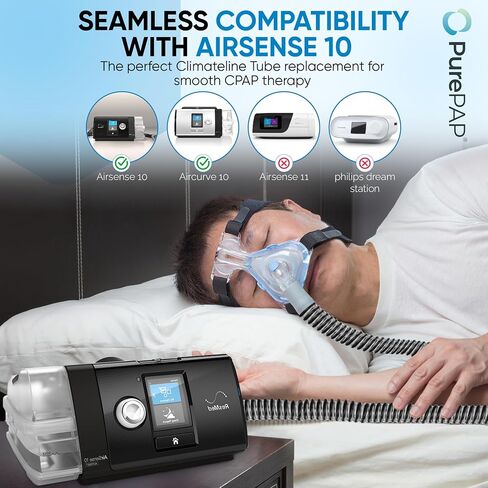 CPAP Tube Kit for Airsense 10-40 CPAP Filters and 6 Foot Heated CPAP Tube, Compatible with Airsense 10 and Aircurve 10 - Flexible CPAP Hose Prevents Rainouts in Saudi Arabia