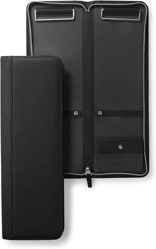 Leatherology Black Onyx Tie Case – Full Grain Leather Travel Organizer for 2–4 Ties with Nickel Bars, Interior Pocket for Cufflinks & Collar Stays, Slim Design with Zip & Snap Closure in Saudi Arabia