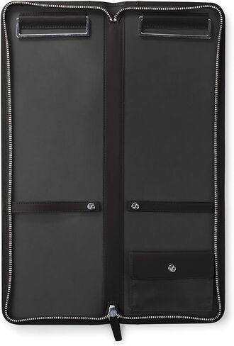Leatherology Black Onyx Tie Case – Full Grain Leather Travel Organizer for 2–4 Ties with Nickel Bars, Interior Pocket for Cufflinks & Collar Stays, Slim Design with Zip & Snap Closure in Saudi Arabia