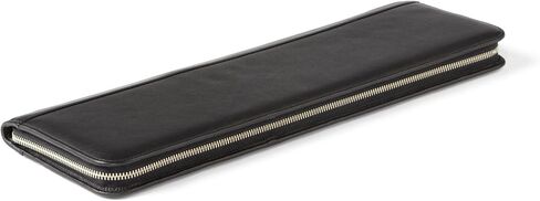 Leatherology Black Onyx Tie Case – Full Grain Leather Travel Organizer for 2–4 Ties with Nickel Bars, Interior Pocket for Cufflinks & Collar Stays, Slim Design with Zip & Snap Closure in Saudi Arabia