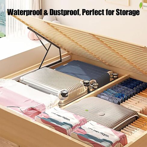 No‑Pump Vacuum Storage Bags, Press & Seal Large Cube Vacuum Seal Bags, Thickened Reusable Space Saver Compression Bags for Clothes, Blankets, Bedding, Organizers for Home, Moving, And Travel (2L) in Kuwait