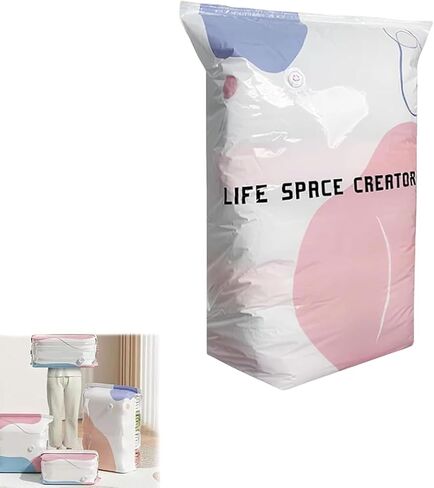 No‑Pump Vacuum Storage Bags, Press & Seal Large Cube Vacuum Seal Bags, Thickened Reusable Space Saver Compression Bags for Clothes, Blankets, Bedding, Organizers for Home, Moving, And Travel (2L) in Kuwait