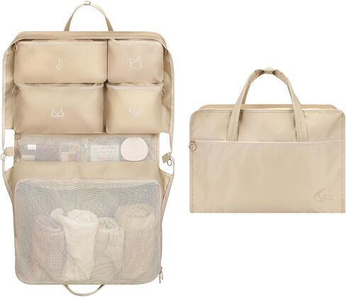 GIVLEFLY 7-in-1 Travel Storage Bag, Foldable Hanging Packing Cube with Compartments for Clothes in Kuwait