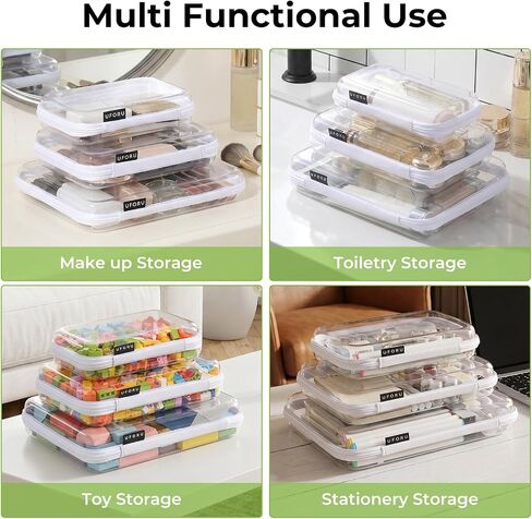 UFORU 6 Pack Clear Hard Shell Zipper Case, Diaper Bag Organizer Pouches for Travel, Heavy Duty Clear Makeup & Toiletry Bags, Hard Plastic Cosmetic Toy Organizer Pouch for Daily Essentials, 2S 2M 2L in Saudi Arabia