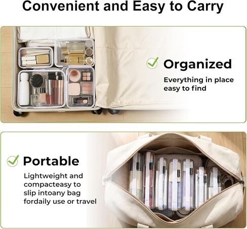 UFORU 6 Pack Clear Hard Shell Zipper Case, Diaper Bag Organizer Pouches for Travel, Heavy Duty Clear Makeup & Toiletry Bags, Hard Plastic Cosmetic Toy Organizer Pouch for Daily Essentials, 2S 2M 2L in Saudi Arabia