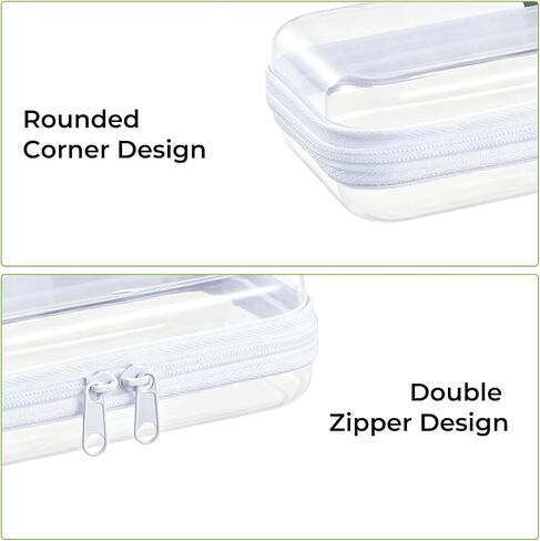 UFORU 6 Pack Clear Hard Shell Zipper Case, Diaper Bag Organizer Pouches for Travel, Heavy Duty Clear Makeup & Toiletry Bags, Hard Plastic Cosmetic Toy Organizer Pouch for Daily Essentials, 2S 2M 2L in Saudi Arabia