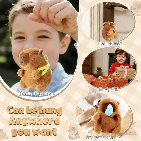 12Pcs Capybara Plush Keychain Capybara Stuffed Animals Toy Capibara Cute Keychain Pendant for Party Favor Decor (12, Mixed Style) in Saudi Arabia