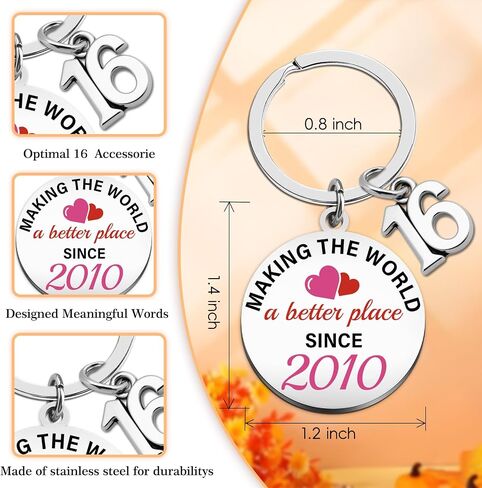 الحلو 16 سلسلة المفاتيح للفتيات العناصر لفتاة تبلغ من العمر 16 عاما الحلو 16 هدايا للفتيات هدايا عيد الميلاد السادس عشر للفتيات سلاسل المفاتيح لفتاة شقيقة ابنة عيد ميلاد عيد الفصح in Kuwait