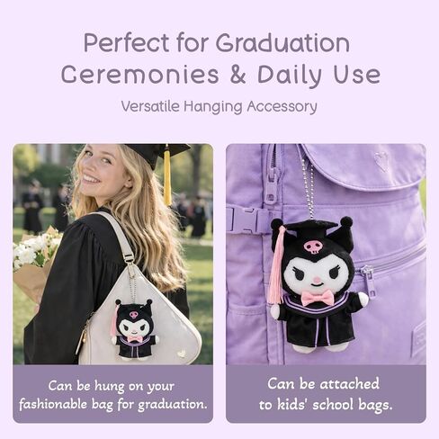 RELIGES Graduation Plush Keychain, 4.2 Inch Soft Graduation Plush Bag Charm with Cap and Gown, Cute Commemorative Keepsake for Graduates, Backpack Purse Pendant Decor (Black-S) in Saudi Arabia
