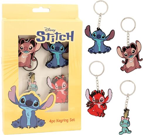 Disney Lilo and Stitch Keychain Set - 4 Pack Keyring Bag Charm Including Angel Leyroy Scrump Characters Gifts for Girls Backpack Accessories in Kuwait