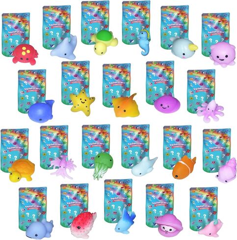 THE FIDGET GAME Mystery Squishies, 22 Pack Squishy Toys Sea Animals Theme, Non-Toxic Sensory Stress Relief Toys for Kids, Classroom Rewards, Goodie Bag Fillers, Birthday in Saudi Arabia
