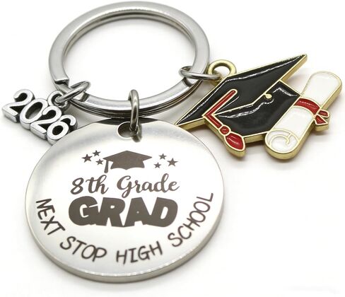 8TH Grade Graduation Gift, 8TH Grade Graduation Keychains, 8TH Grade Graduation Decorations Party Supplies Class of 2026, Last Day of Middle School Grad Gifts for Girls Boys Party Favors in Kuwait