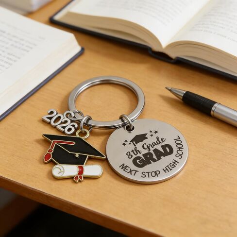 8TH Grade Graduation Gift, 8TH Grade Graduation Keychains, 8TH Grade Graduation Decorations Party Supplies Class of 2026, Last Day of Middle School Grad Gifts for Girls Boys Party Favors in Kuwait